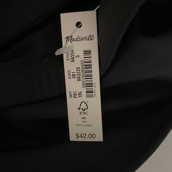 Madewell MWL Form Racerback Crop Tank Top Black S Small New - Picture 7 of 9